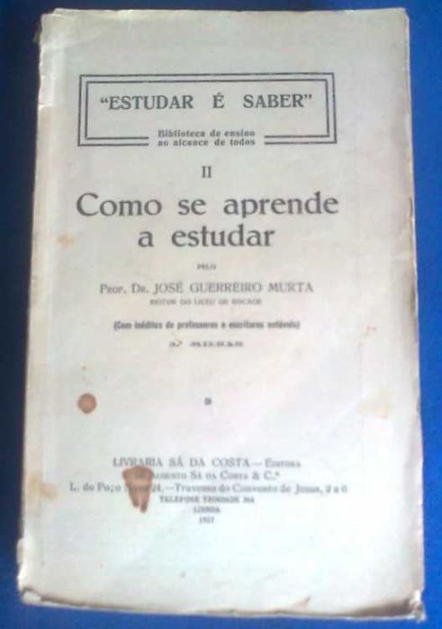 Livros Colecção Estudar é Saber, Prof Dr José Guerreiro Murta, 1926/27