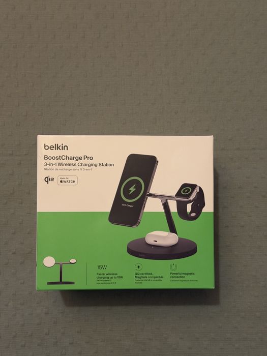Belkin BoostCharge Carregador Qi2 3 em 1, Estação de Carregamento Sem Fios