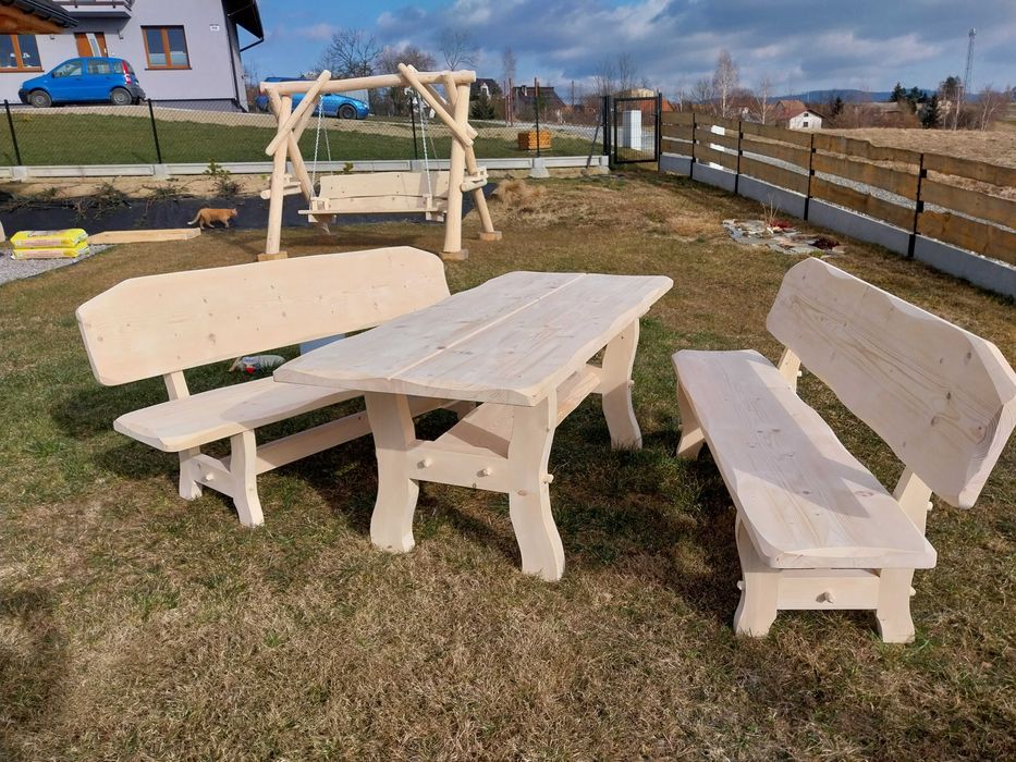 Huśtawka z bali, huśtawka ogrodowa, huśtawka drewniana, meble-ogrodowe