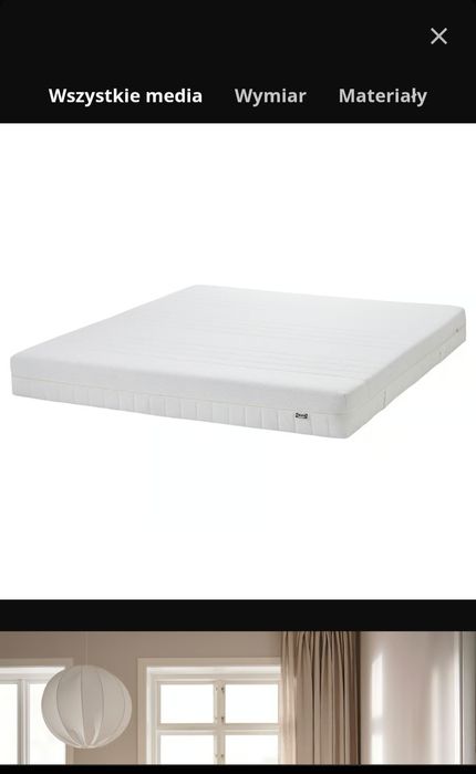 ÅKREHAMN Materac  twardy/biały, 160x200 cm nowy ikea