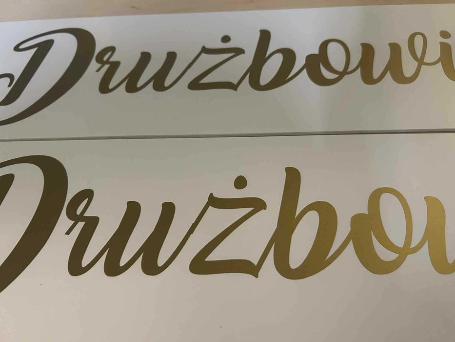Tablice auta samochodu tablica Drużbowie białe złoty wodoodporne 2 szt