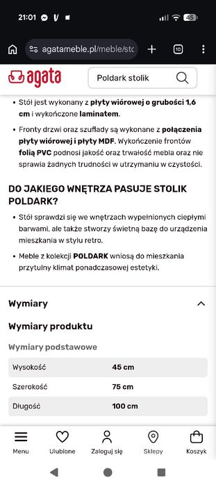 Stolik kawowy DĄB APPALACHI