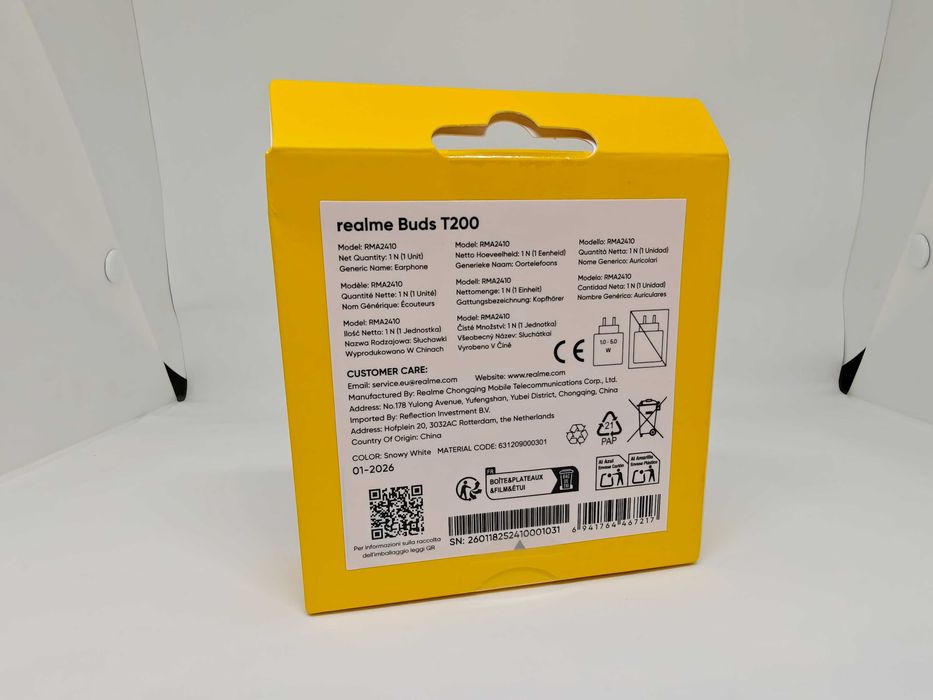 Навушники бездротові Realme Buds T200 Нові, Запаковані, Bluetooth, LDAC.