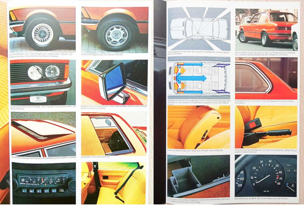 BMW seria 3 / E21 / 1977 - prospekt 32 strony, stan BDB+ (316, 318, 320, 320i) *przesyłka GRATIS !
