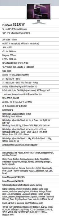 Monitor EIZO FlexScan S2231W - 22"