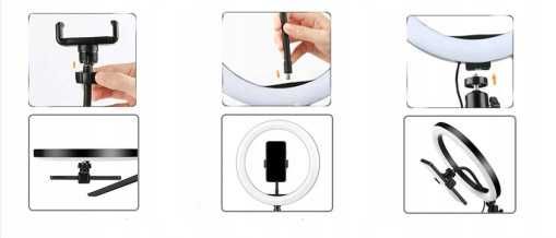 LAMPA pierścieniowa LED uchwyt na telefon statyw ring do nagrywania