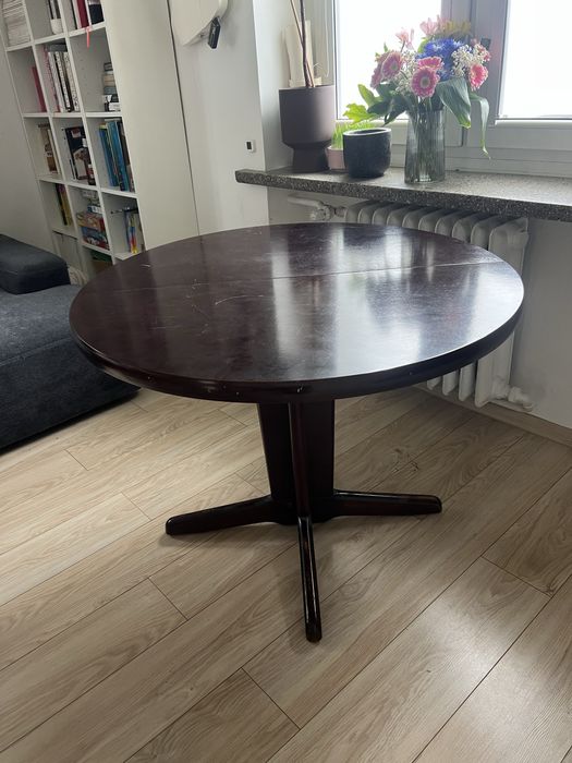Drewniany stół okrągły rozkładany 100 cm