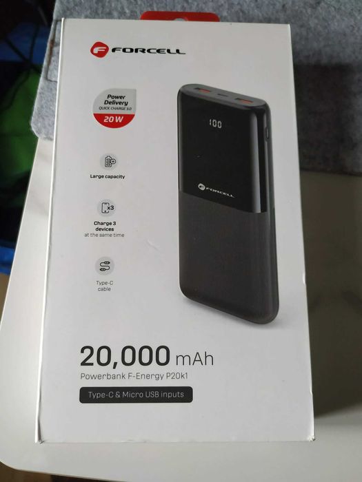 Powerbank PD 20W QC 20 000 mah FORCELL F-Energy P20k1