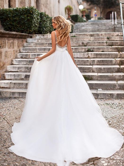 suknia ślubna ivory linia-A tren 36 S, 44 XXL, 46W