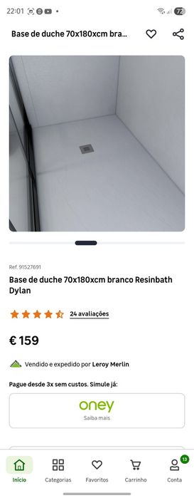 Base duche Dylan 180x70cm