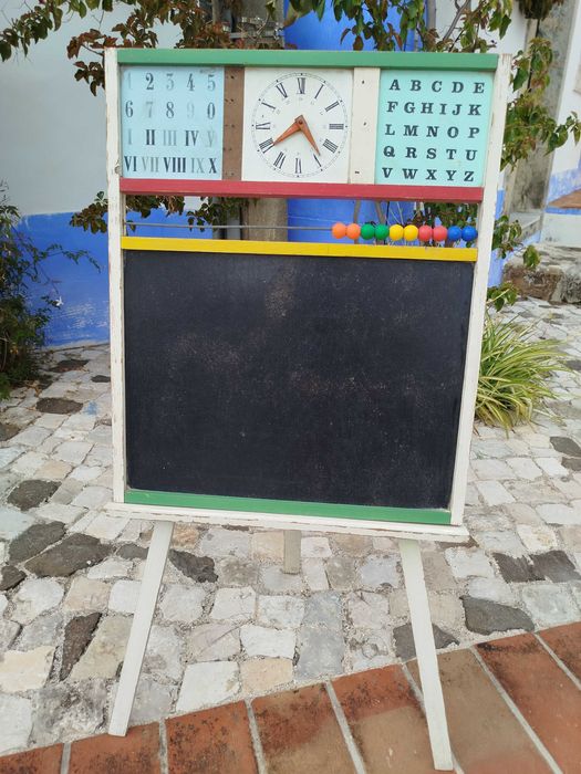 Quadro de Giz Antigo para Crianças - Brinquedo Antigo Português  em Madeira