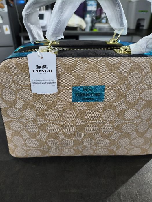 Mala Coach Bege e Castanho