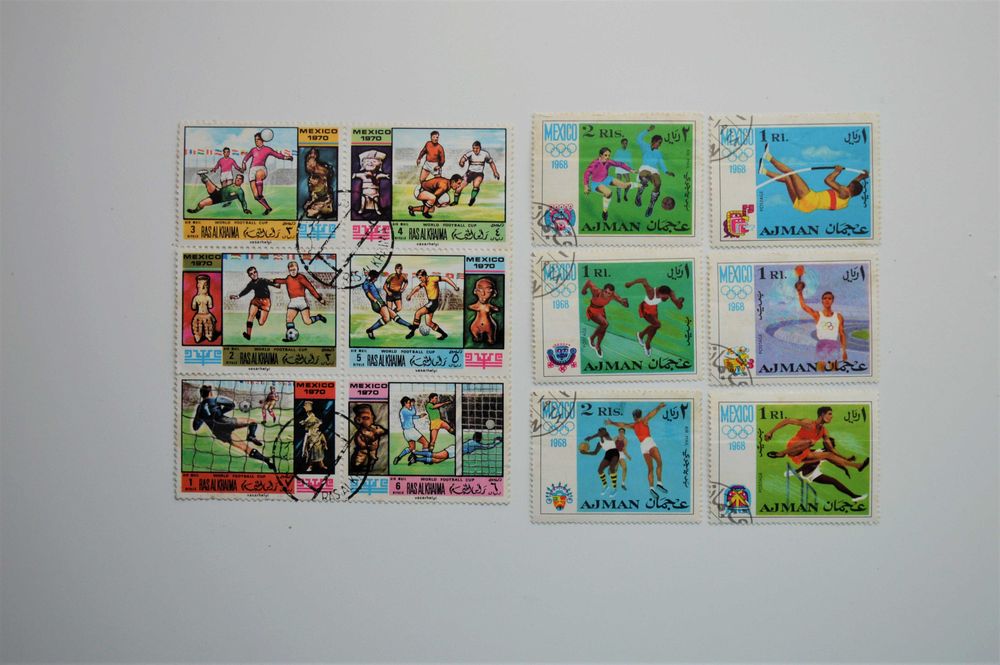 Mexico Commemorative Stamp Lot and Sheet: Sports