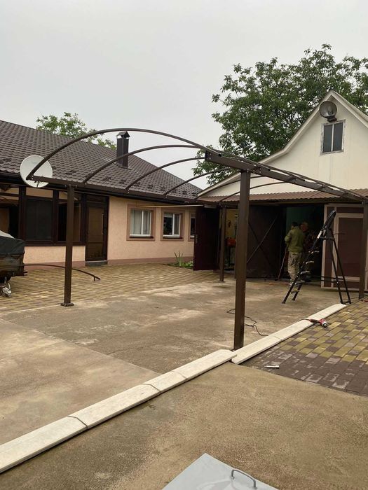 Односхилий навіс для авто | Автонавіс | Навес для машины | Односкатный