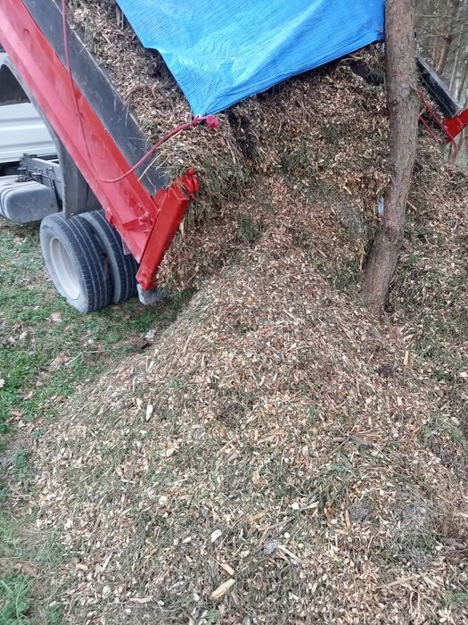 Mulczer leśny, Kosze traw, Wycinka drzew. Rębak, Transport