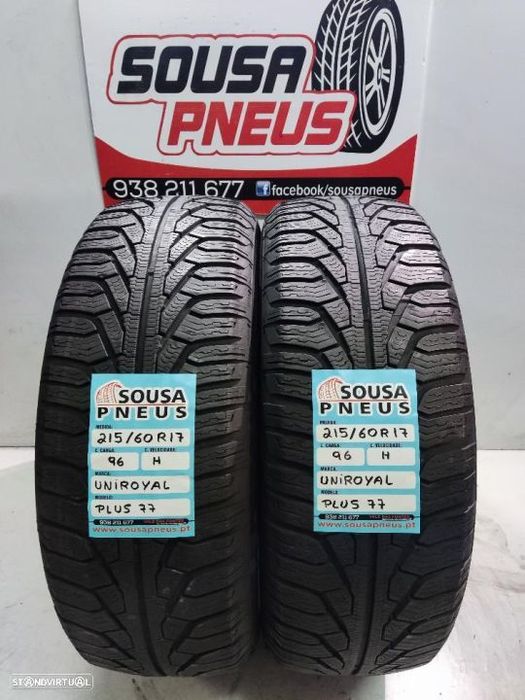 2 pneus semi novos 215-60r17  uniroyal - oferta dos portes 110 euros
