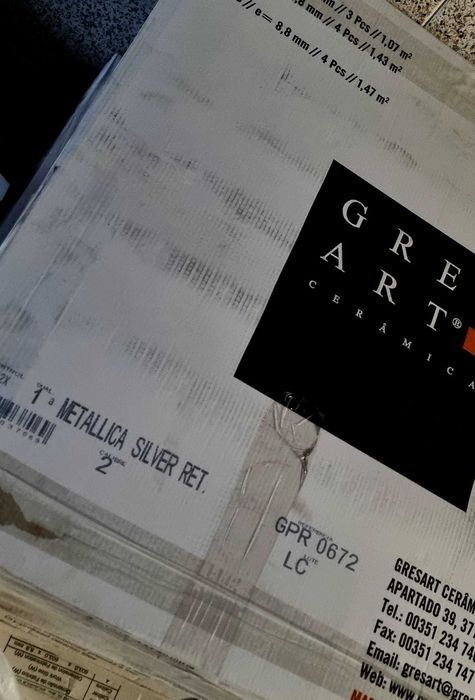 Cerâmica Gresart Metallica Silver 60x60 Retificado – 36 caixas / 52 m²