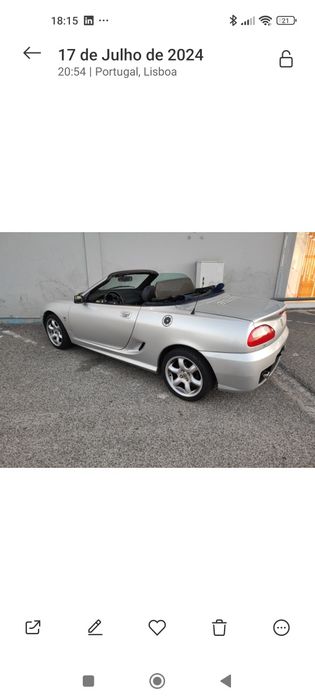 Vendo MG TF 1.6/troco por jipe