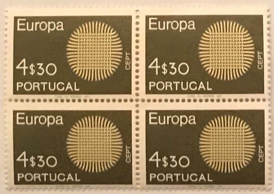 Quadra de selos novos de 4$30 - Europa CEPT - 1970