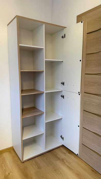 Meble białe, komoda, 2x szafka, narożnik, biurko