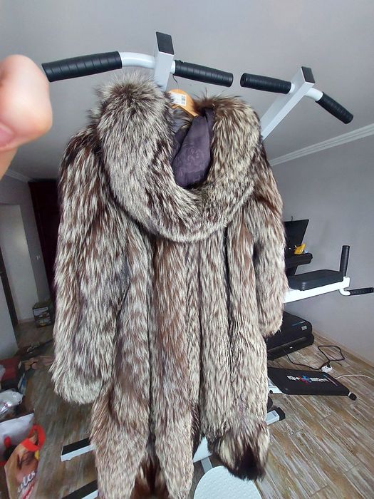 Розкішна довга шуба з натуральної чорнобурки (бренд ЛЕNA)