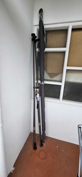 VOUNOT® Toldo Manual Retrátil, Toldo Altura Ajustável com Manivela, Sem Furação, para Terraço Varanda Jardim, 250x120x210-300 cm, Cinzento