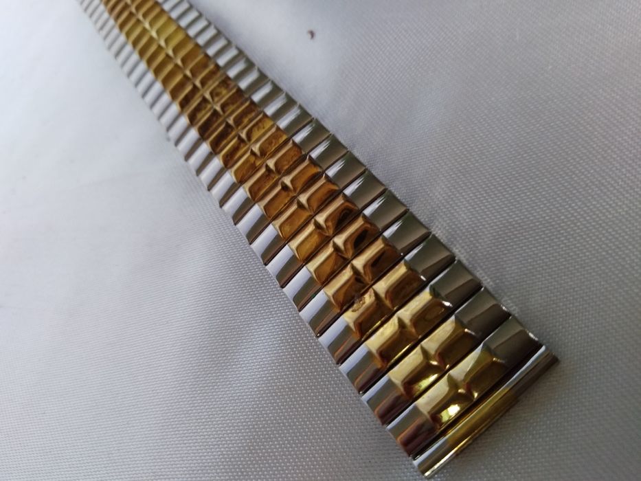 Браслет-Резинка 18 мм из нержавеющей стали комбинированный, двухцветны