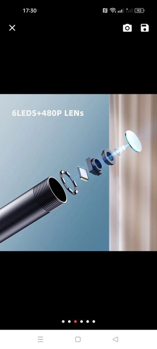 Промышленная камера-эндоскоп Ip67 Водонепроницаемый  7 мм 3 в 1