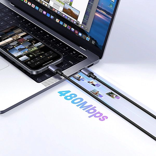 Kabel Ugreen USB-C do USB-C PD 100W 5A 2m - czarny