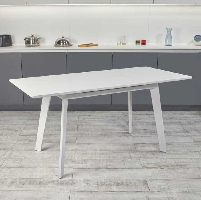 Стіл розкладний кухонний обідній Лофт 120 (160) х 75 см білий, НАЛОЖКА