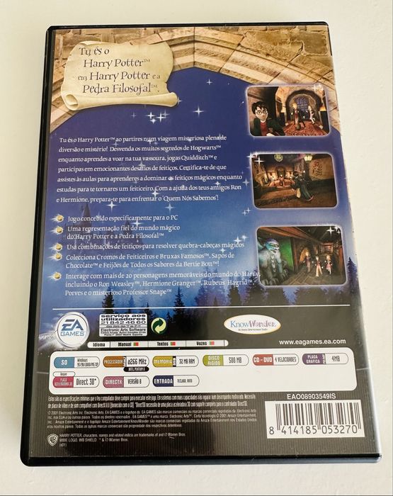 Jogo PC CD Harry Potter e a Pedra Filosofal como novo com manual
