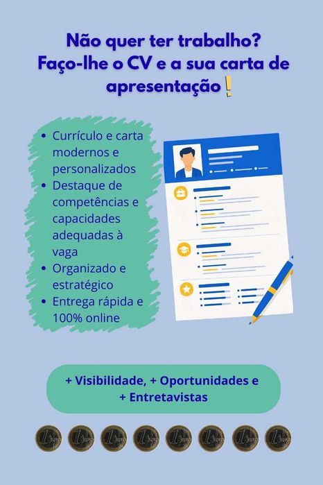 Faço currículos e cartas de apresentação