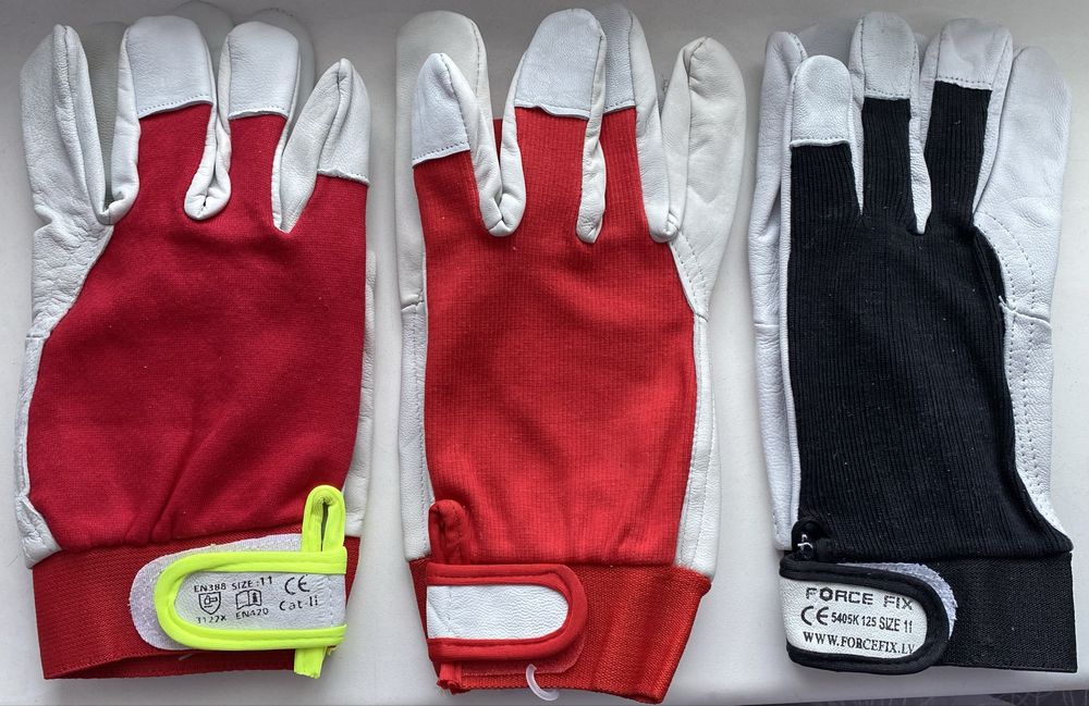 Робочі частково шкіряні рукавички