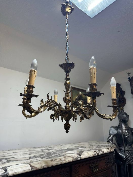 Люстра бронзова на 6 ламп 7463