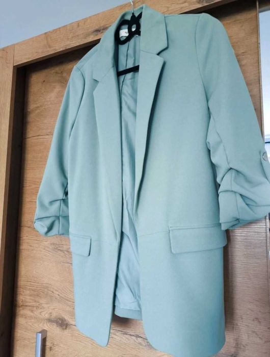 Reserved zielona szałwiowa marynarka damska żakiet