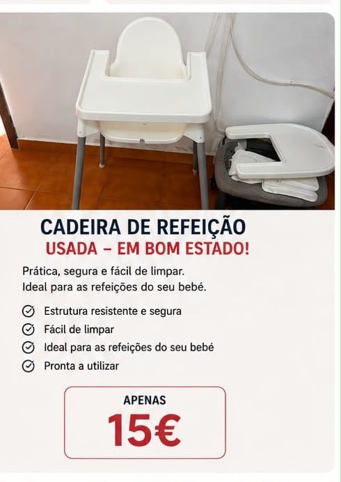 Novo preco - 10€ Cadeira de refeicao