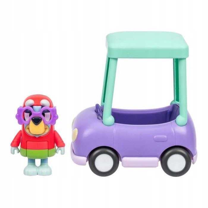 Bluey zestaw mały samochód Babuni i figurka Janiny auto Moose Toys pojazd