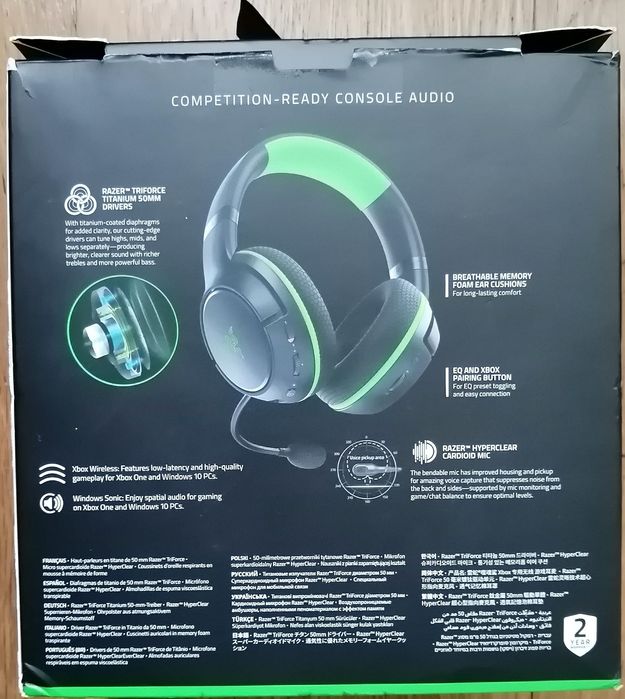 Auscultadores wireless gaming Razer Kaira (Xbox)- novo, 3 anos de garantia