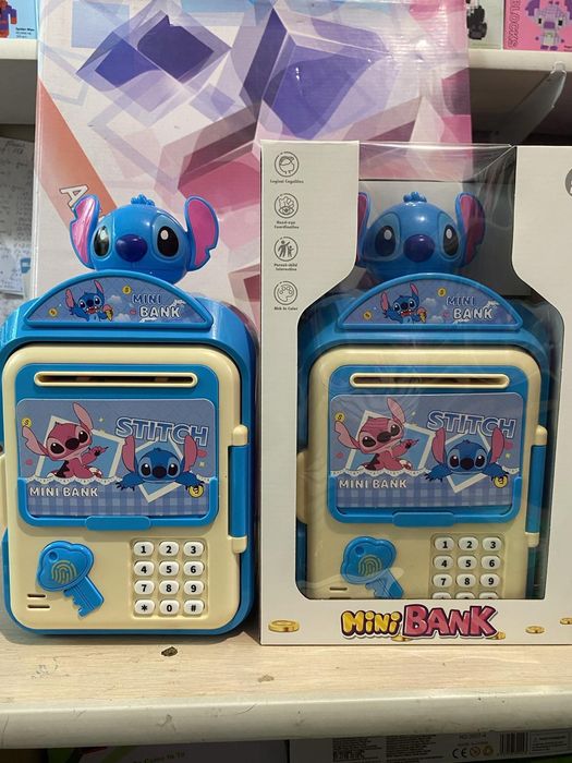 Скарбничка дитячий сейф з відбитком пальця та кодом Стіч