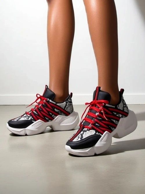 2 KOLORY 36 37 38 sneakersy 39 40 41 na platformie z printem panterka