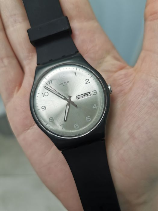 Zegarek swatch New gent 41mm czarny srebrny unisex