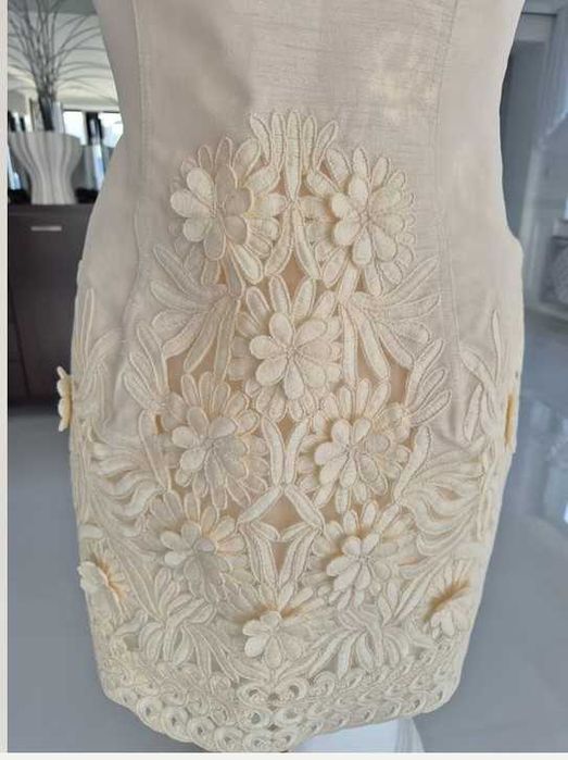 H&M elegancka sukienka wesele ślub haftowana