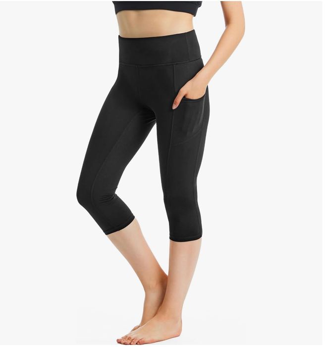 Damskie legginsy sportowe 3/4, wysoki stan, rozm. L CAMBIVO