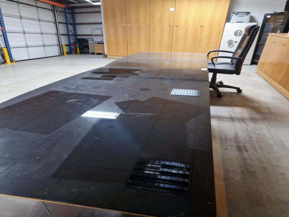 Mesa Secretaria 1.8m Preta Lacada Passagem Cabos Escritorio Felgueiras