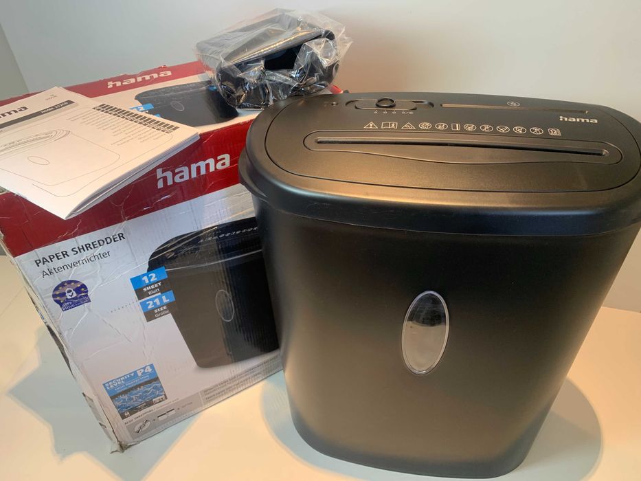Hama Home X12CD Niszczarka 12 arkuszy CD 21-litrowy pojemnik P4
