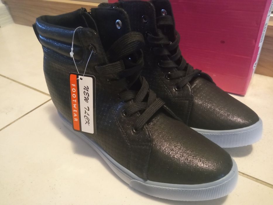 Sneakersy botki damskie na koturnie 40