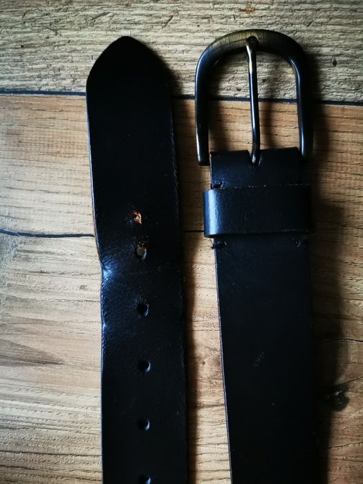 Męski pasek skórzany Tchibo, klasyczny czarny, rozm. 90 (106 cm)