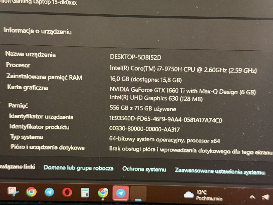 Laptop HP Pavilion Gaming GTX 1660 Ti  i7 9750H