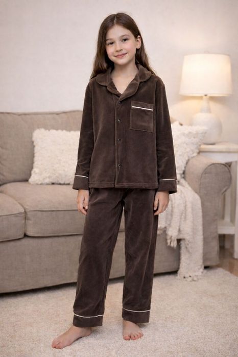 110-158см Дитяча велюрова піжама для дівчинки
