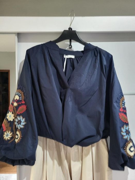 Koszula Boho bawełna bufiaste rekawy